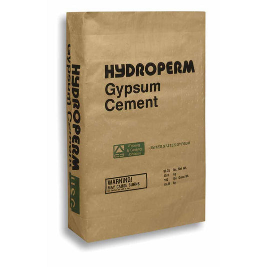 A 100lb bag of USG Hydroperm gypsum cement as delivered straight from USG