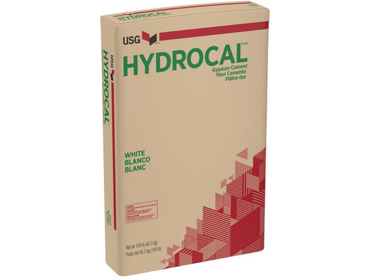 A photo of a 50lb bag of USG Hydrocal white on its own